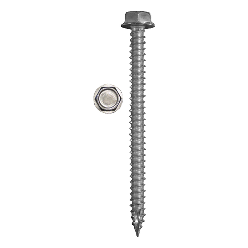 Part Number 16991 5/16" X 4" Hex Washer Head, Coarse Thread, Type 17 Point, 302 Stainless Steel Solar Mounting Screws 40/PK Wgt = 2.38 Lbs 