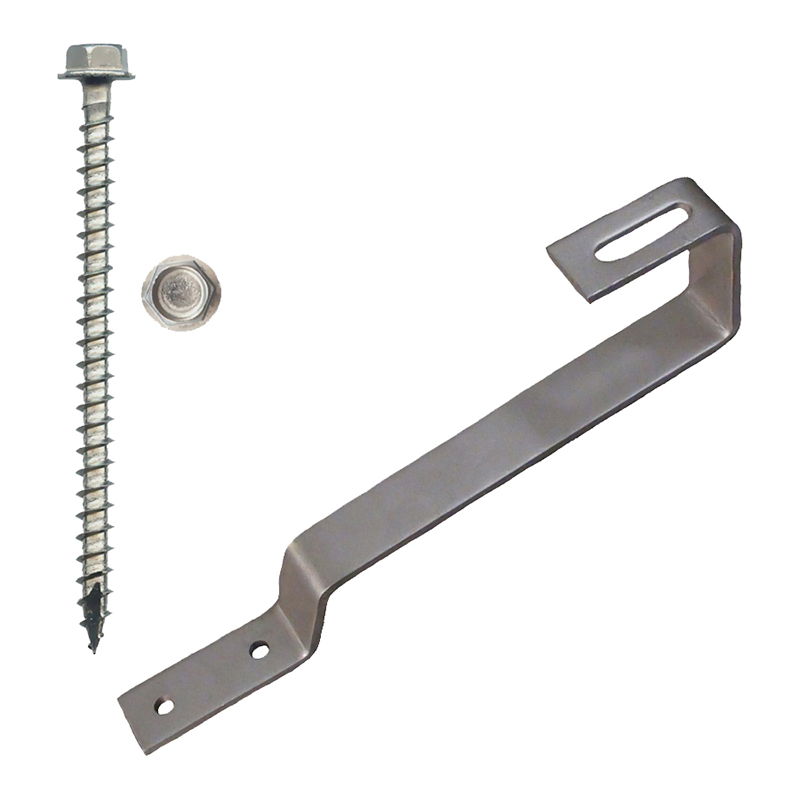 Part Number 17546 180° Flat Tile Roof Hook, 38mm Height, Kit with 1/4" X 3" Screws 20/Carton Wgt = 25.40 Lbs