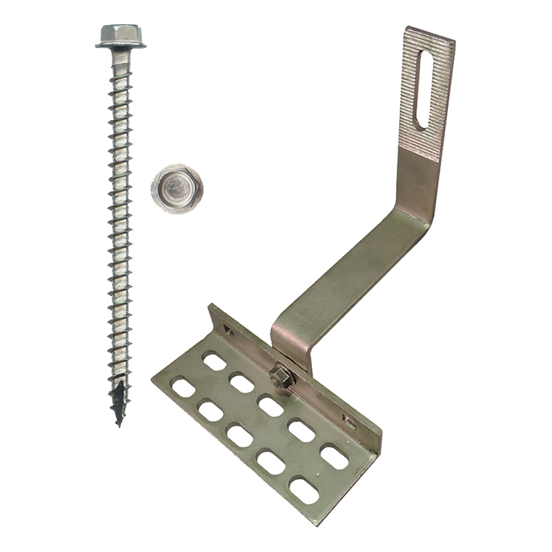 Part Number 17570 90° Curved Tile Roof Hook, 5mm Height Adjust Range Kit with 1/4" X 3" Screws 10/Carton Wgt = 26.50 Lbs 