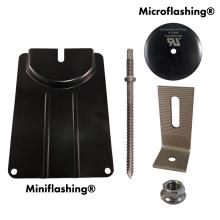 Part Number 17667DF Multi Roof Mount - 5/16 X 5 1/4" QB1 Low Profile Kit with 3" Micro and Mini flashing with SS Low Profile L-Foot & Flange Nuts 50/Case- Case Weight = 31.00 Lbs